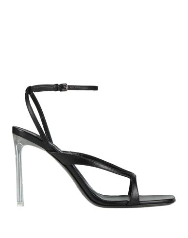 Sergio Rossi Woman Sandals Black Size 8 Leather In Black