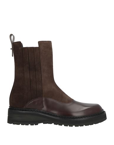 Giorgio Armani Man Boot Chocolate Brown Size 8 Leather In Brown
