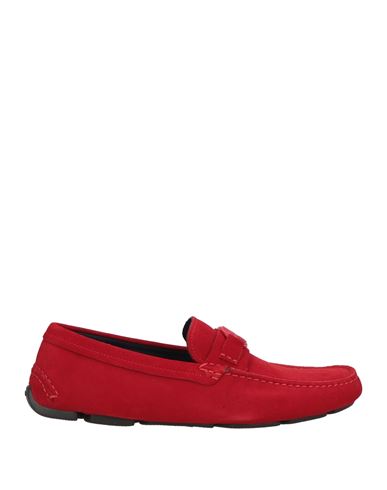 Giorgio Armani Man Loafers Red Size 9 Leather In Red