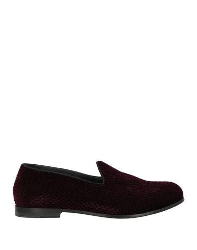 Giorgio Armani Man Loafers Plum Size 9 Textile Fibers In Purple