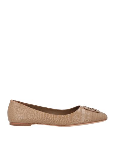 Tory Burch Woman Ballet Flats Khaki Size 10.5 Leather In Brown