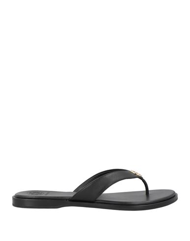 Tory Burch Woman Thong Sandal Black Size 6.5 Calfskin In Black