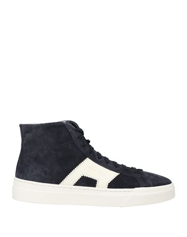 Santoni Logo-lettering High-top Sneakers In Blue