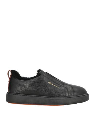 Santoni Mens Clean Icon Victory Leather Low-top Trainers Black In Black