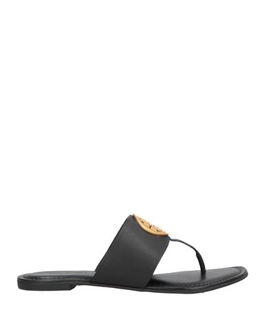 Tory Burch Woman Thong Sandal Black Size 7.5 Calfskin In Black