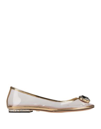 Giambattista Valli Woman Ballet Flats Transparent Size 11 Leather, Synthetisches Material