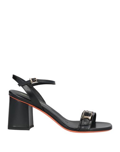 Santoni Woman Sandals Black Size 6 Leather