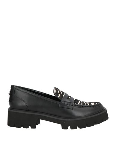 Michael Michael Kors Woman Loafers Black Size 8 Leather, Textile Fibers In Black