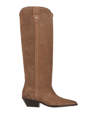 Replay Woman Boot Khaki Size 7 Leather In Nude