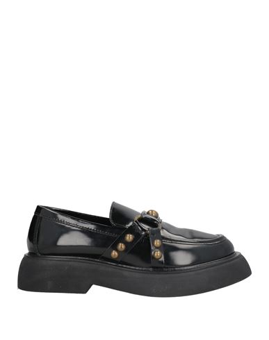 Coral Blue Woman Loafers Black Size 8 Textile Fibers In Black