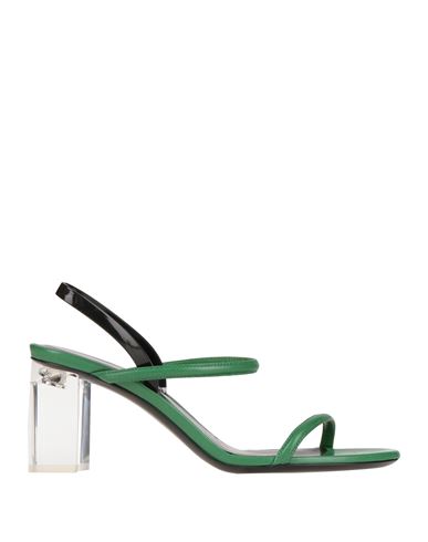 Giorgio Armani Woman Sandals Green Size 8 Leather In Green