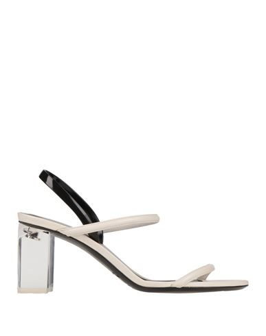 Giorgio Armani Woman Sandals White Size 8 Leather In Neutral