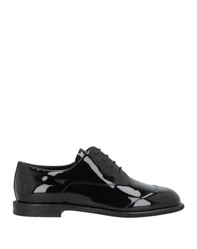 Giorgio Armani Woman Lace-up Shoes Black Size 8 Leather In Black