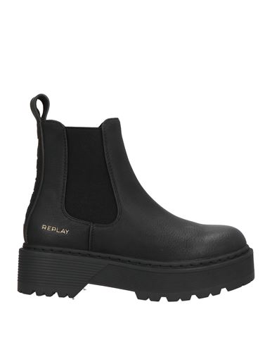 Replay Woman Ankle Boots Black Size 8 Synthetisches Material, Textile Fibers In Black