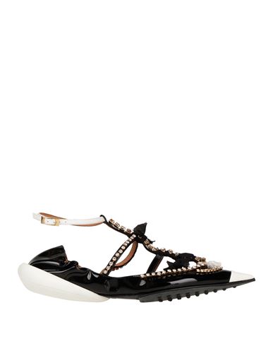 13 09 Sr Tootsy Ballet Crystal Embellished Leather Flats In Black