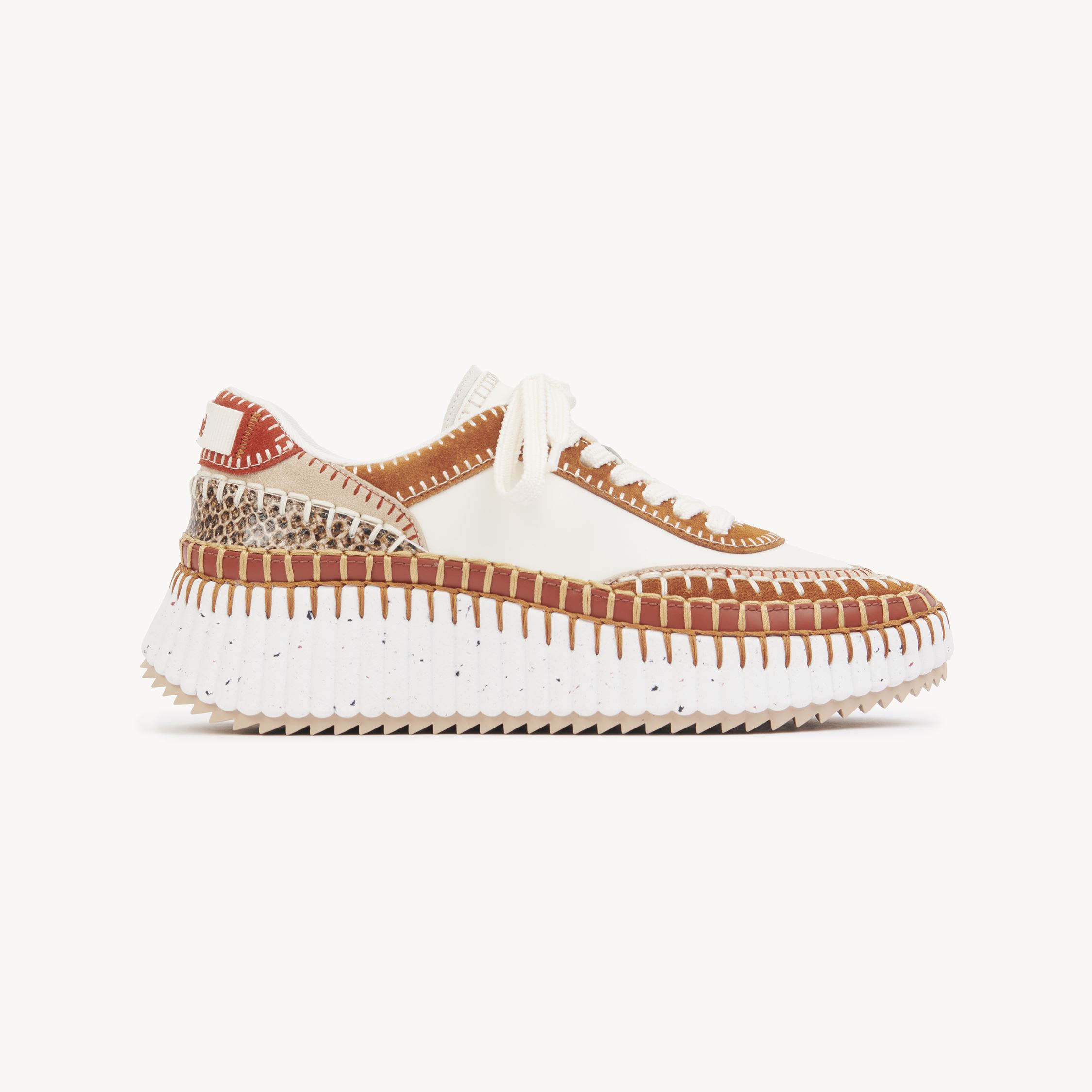 Chloé Nama Sneaker Brown Size 6 100% Bovine Leather In Brown