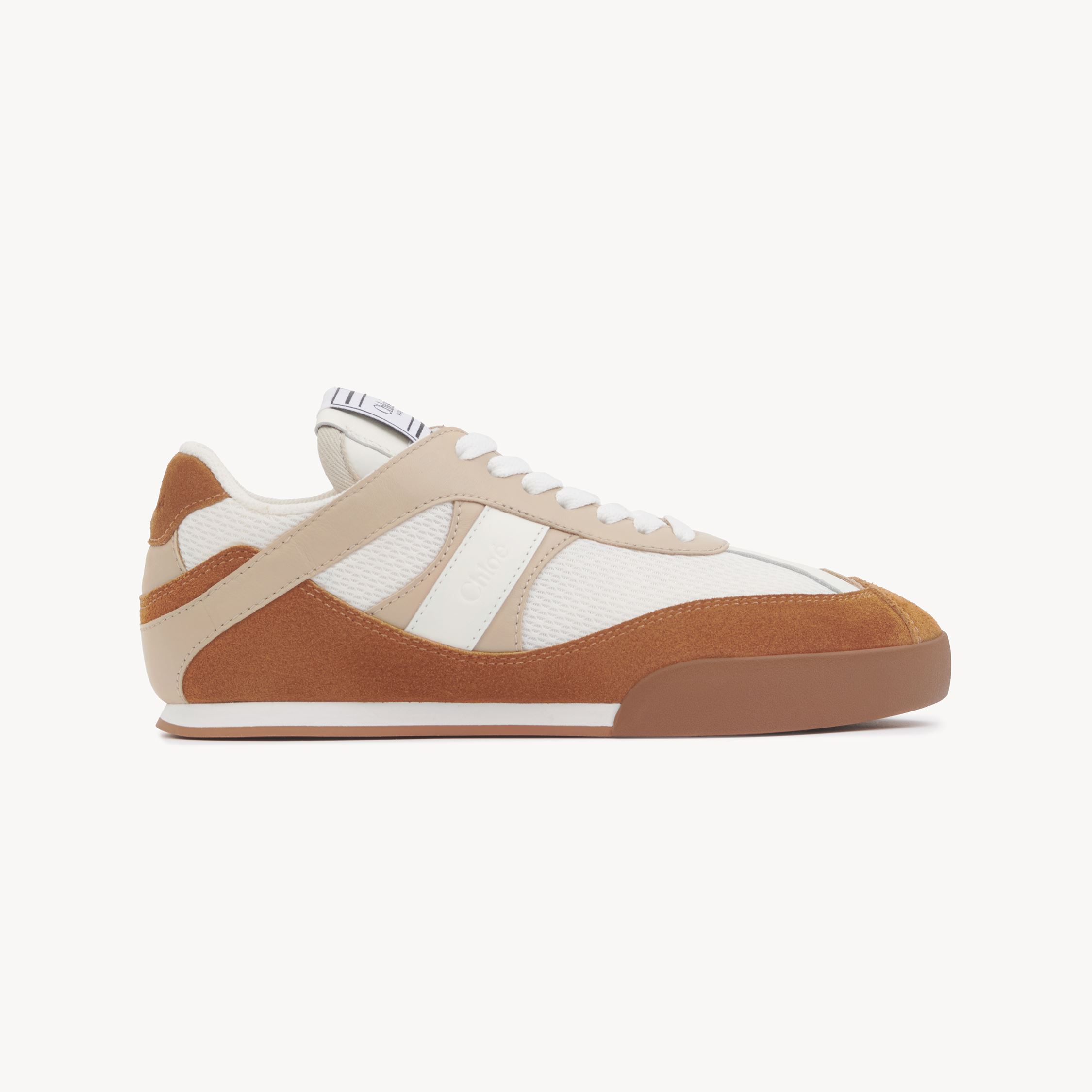 Chloé Lace-up Footwear Featuring Contrast Panels In Brown