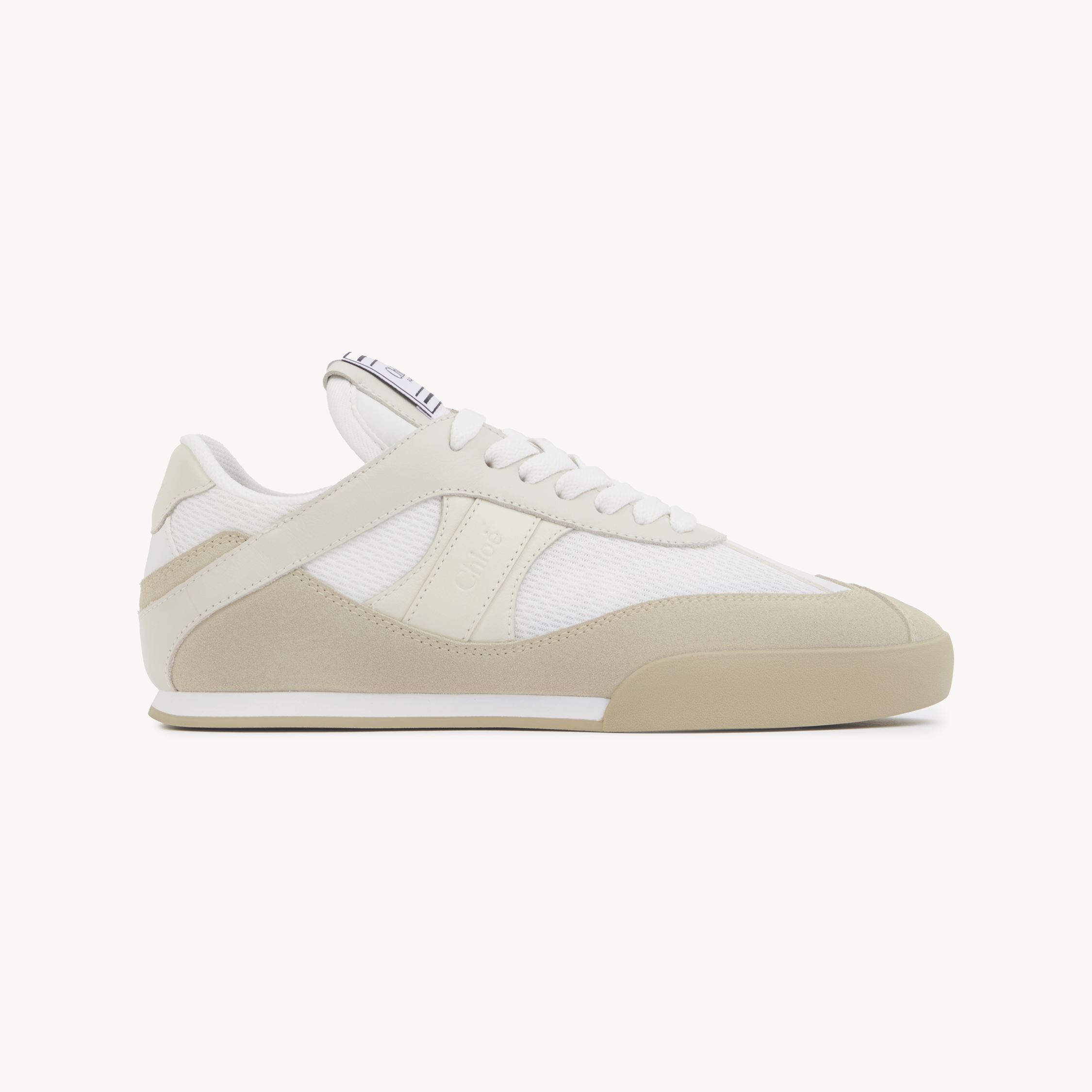 Chloé Low-top Sneakers With Rubber Sole And Mesh In White
