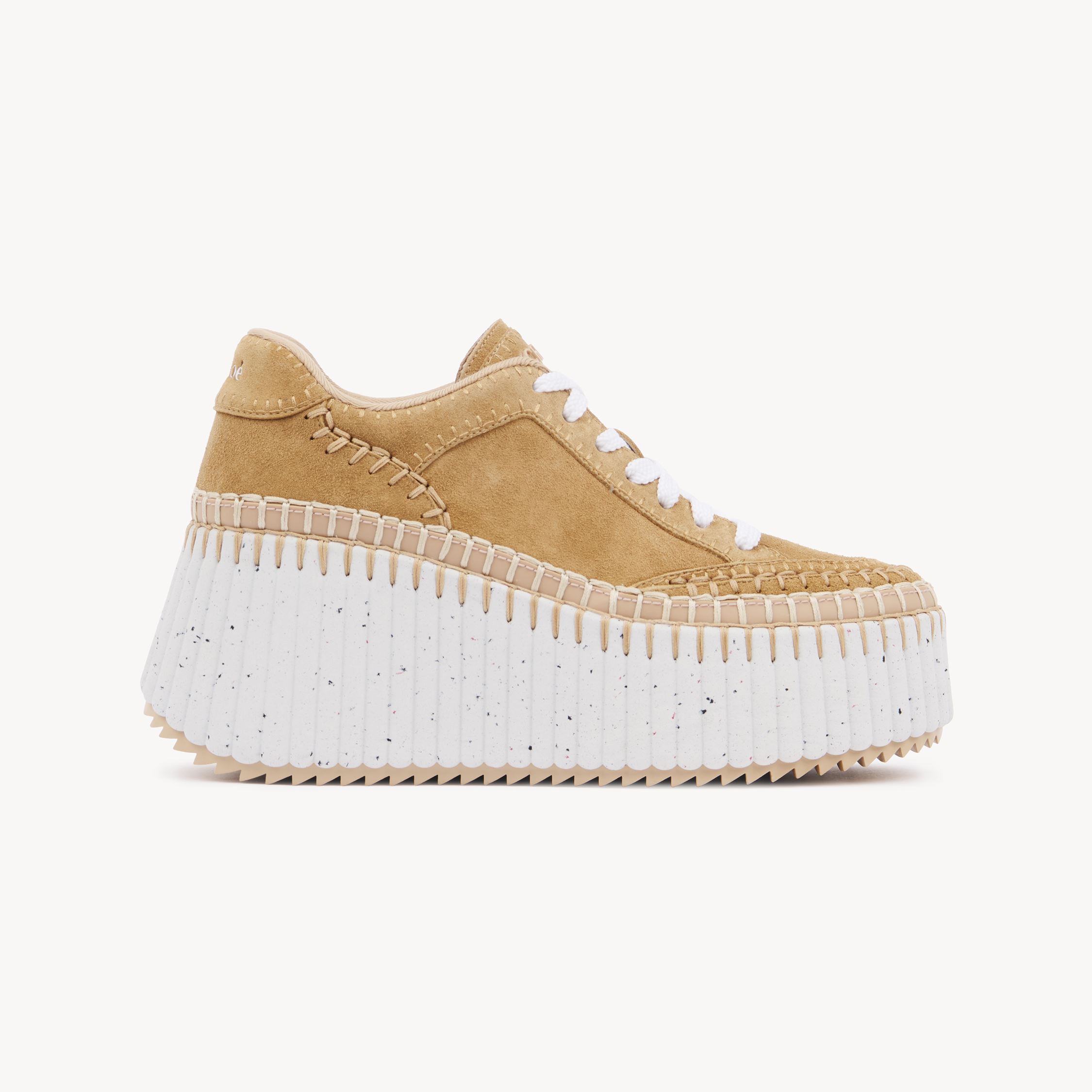 Chloé Nama Suede Platform Sneakers In Brown