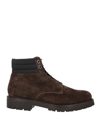 Moorer Woman Ankle Boots Dark Brown Size 8 Leather, Textile Fibers In Brown