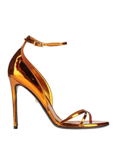 Alevì Milano Aleví Milano Woman Sandals Bronze Size 8 Leather In Yellow