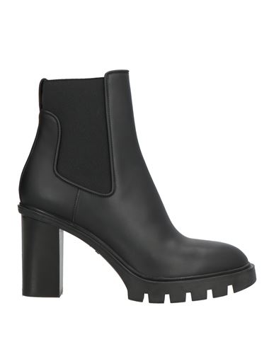 Santoni Woman Ankle Boots Black Size 11 Leather In Black