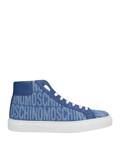 Moschino Couture Woman Sneakers Blue Size 8 Textile Fibers, Leather In Blue