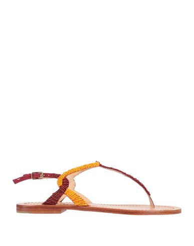 Maliparmi Malìparmi Woman Thong Sandal Burgundy Size 7 Textile Fibers In Multi