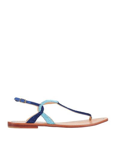 Maliparmi Malìparmi Woman Thong Sandal Bright Blue Size 8 Textile Fibers