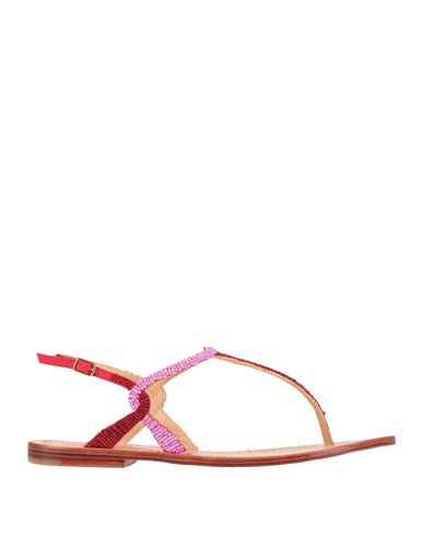 Maliparmi Malìparmi Woman Thong Sandal Red Size 8 Textile Fibers In Multi