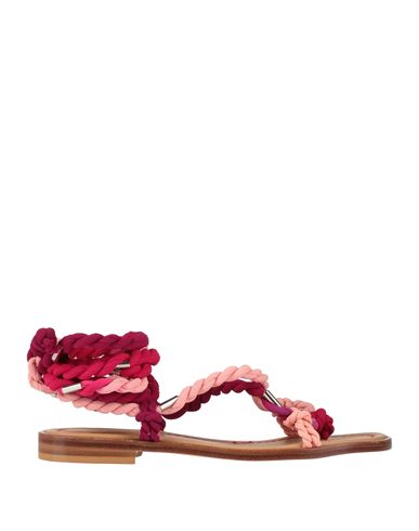 Dondup Woman Thong Sandal Salmon Pink Size 6 Textile Fibers In Pink
