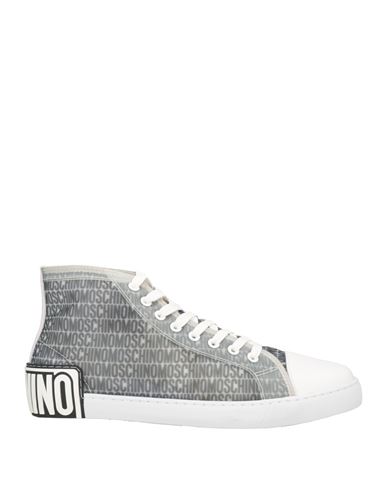 Moschino Lost And Found Web High Sneakers In Silver
