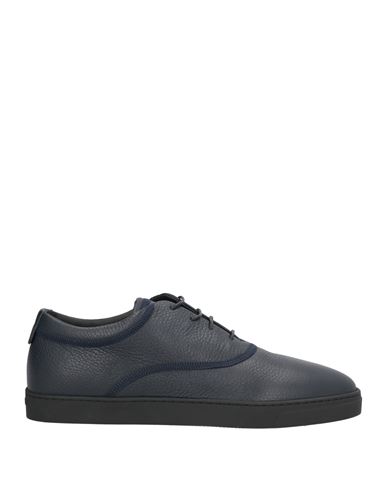 Giorgio Armani Man Sneakers Navy Size 9 Leather In Blue