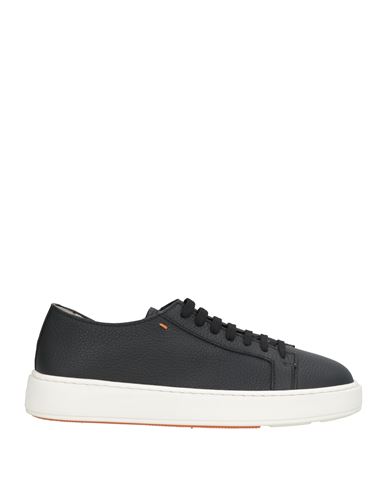 Santoni Man Sneakers Black Size 7 Leather In Black