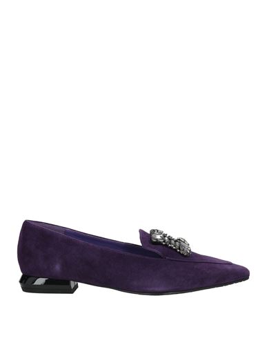 Tosca Blu Woman Loafers Purple Size 10 Leather In Purple