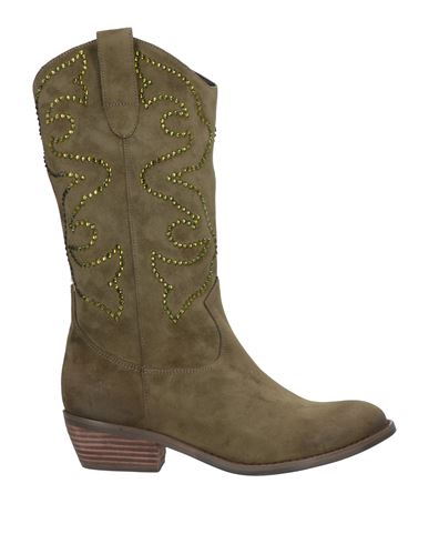 Tosca Blu Studio Woman Ankle Boots Military Green Size 7 Textile Fibers In Green