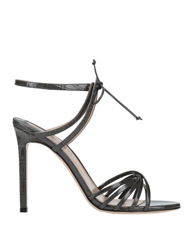 Tom Ford Woman Sandals Charcoal Size 6 Goat Skin In Gray