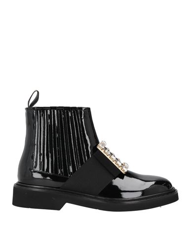Roger Vivier Woman Ankle Boots Black Size 7.5 Leather In Black