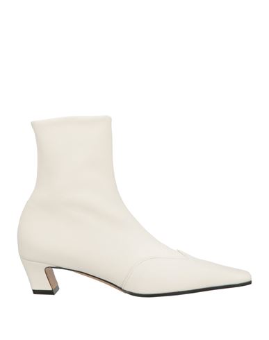 Khaite Leather Nevada Booties With Inner Zip 5cm In White