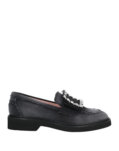 Roger Vivier Woman Loafers Charcoal Size 6.5 Textile Fibers In Gray