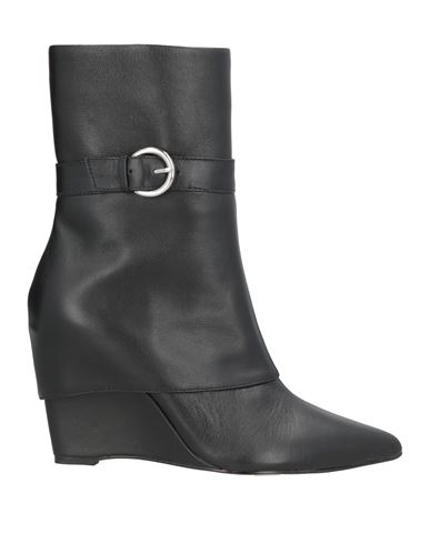 Miss Unique Woman Ankle Boots Black Size 7 Leather In Black