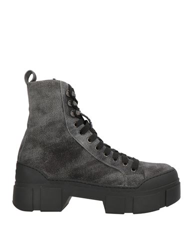 Vic Matie Vic Matiē Woman Ankle Boots Grey Size 7 Leather In Black