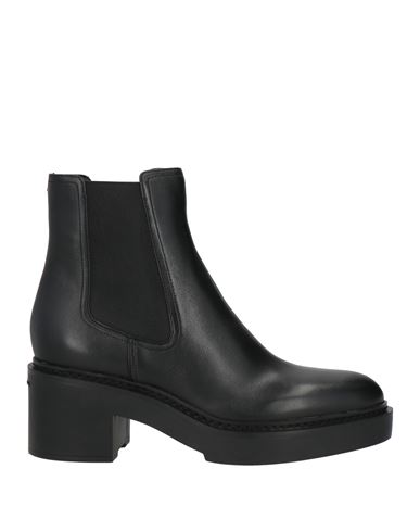 Santoni Woman Ankle Boots Black Size 8 Leather In Black