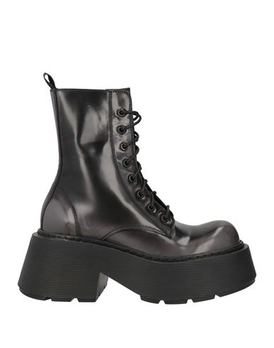 Vic Matie Vic Matiē Woman Ankle Boots Charcoal Size 7 Leather In Gray