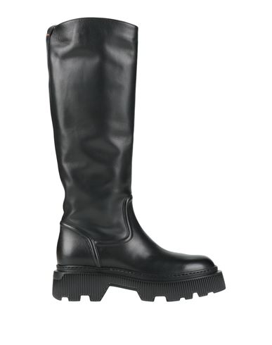 Santoni Woman Boot Black Size 9.5 Leather In Black