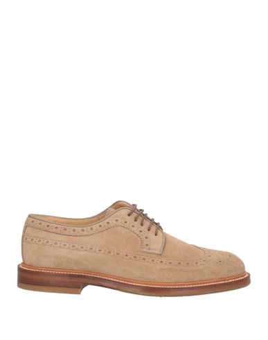 Brunello Cucinelli Man Lace-up Shoes Sand Size 9 Leather