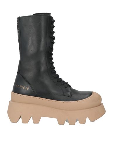 Replay Woman Ankle Boots Black Size 7 Leather In Black