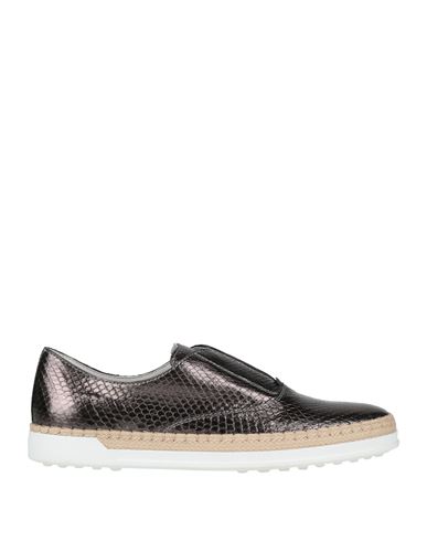 Tod's Woman Espadrilles Gunmetal Size 8 Leather In Gray