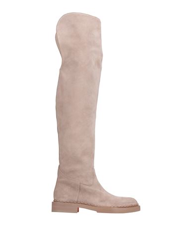 Santoni Woman Boot Light Grey Size 8 Leather In Gray