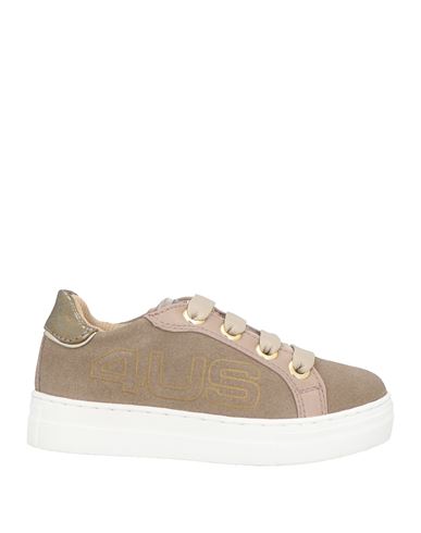 Paciotti 4us Toddler Girl Sneakers Khaki Size 10c Leather, Textile Fibers, Synthetisches Material In Neutral
